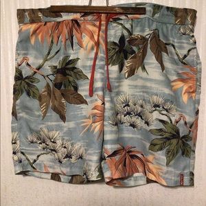 Tommy Bahama Relax Men's XL Floral Hawaiian Print Swim Trunks Mesh Liner